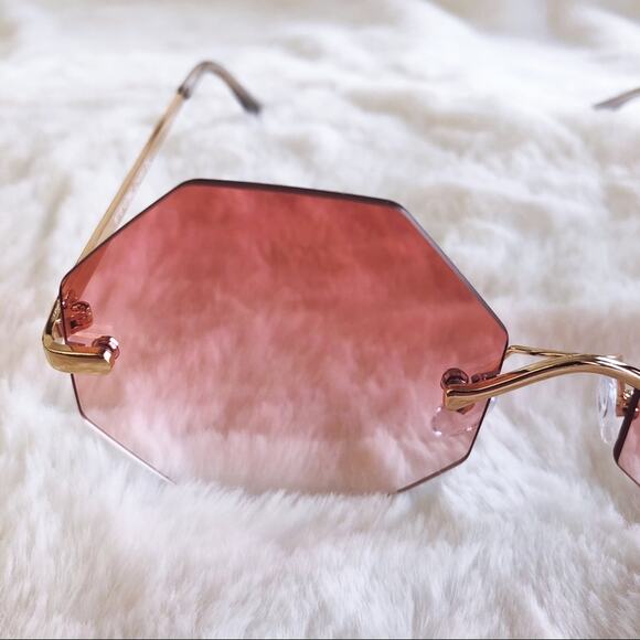 Alaiya Pink Octogonal Ombre Sunglasses - Picture 7 of 9